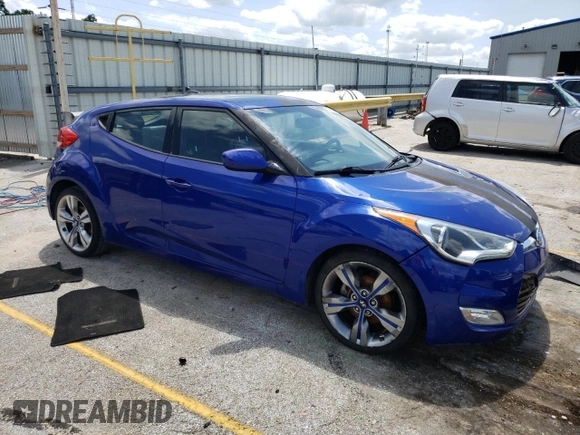 2012 Hyundai Veloster w/Red Int with VIN KMHTC6AD2CU048049, listed as a Copart auction lot 63796274 with 122,914 mi miles and Salvage title. Bid and sale history available at DreamBid. Image 4.