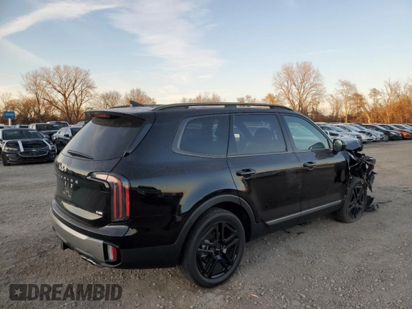2023 Kia Telluride SX with VIN 5XYP5DGC1PG387296, listed as a Copart auction lot 81587334 with 21,435 mi miles and Salvage title. Bid and sale history available at DreamBid. Image 3.