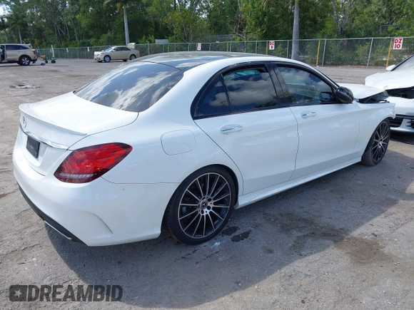2020 Mercedes-Benz C 300 with VIN WDDWF8DB4LR525488, listed as a IAAI auction lot 42076398 with 25,457 mi miles and . Bid and sale history available at DreamBid. Image 4.