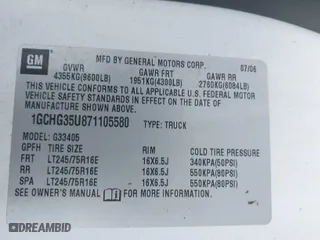 2007 Chevrolet Express Cargo Van with VIN 1GCHG35U871105580, listed as a IAAI auction lot 41456004 with 167,452 mi miles. Bid and sale history available at carsss.com. Image 9.