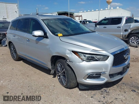 2019 Infiniti QX60 LUXE with VIN 5N1DL0MN8KC526839, listed as a IAAI auction lot 41811271 with 83,729 mi miles. Bid and sale history available at carsss.com. Image 1.