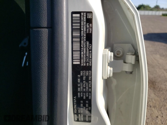 2017 Jeep Renegade Altitude with VIN ZACCJBBB0HPG49887, listed as a Copart auction lot 61934545 with 118,057 mi miles and Salvage title. Bid and sale history available at DreamBid. Image 14.