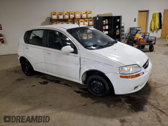 2007 Chevrolet Aveo LS with VIN KL1TD66677B778088, listed as a Copart auction lot 62846275 with Not provided miles and Salvage title. Bid and sale history available at DreamBid. Image 4.