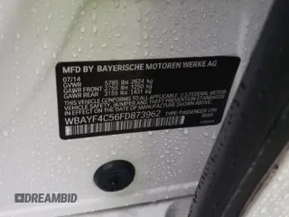 2015 BMW 7 Series 740Li xDrive with VIN WBAYF4C56FD873962, listed as a Copart auction lot 81547544 with 0 mi miles and Salvage Title. Bid and sale history available at carsss.com. Image 13.