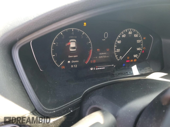 2023 Honda Civic Sport with VIN 2HGFE2F52PH526843, listed as a Copart auction lot 57826055 with 28,758 mi miles and Salvage title. Bid and sale history available at DreamBid. Image 9.