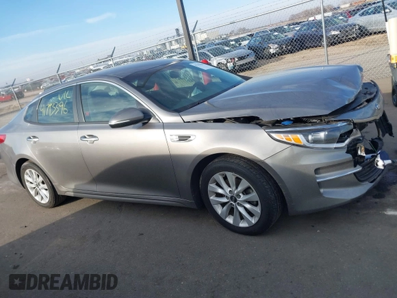 2018 Kia Optima LX with VIN 5XXGT4L33JG264459, listed as a IAAI auction lot 41793396 with 62,450 mi miles. Bid and sale history available at carsss.com. Image 13.