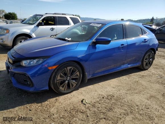 2017 Honda Civic Hatchback EX with VIN SHHFK7H57HU400291, listed as a Copart auction lot 53343265 with 193,992 mi miles and Salvage Title. Bid and sale history available at carsss.com. Image 1.
