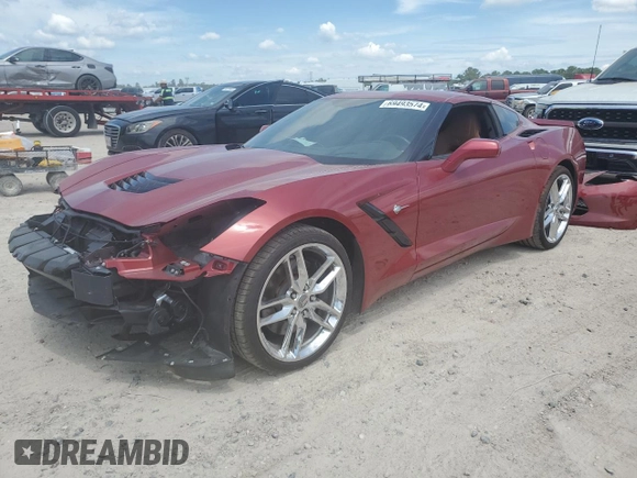 2015 Chevrolet Corvette Z51 2LT with VIN 1G1YK2D74F5100462, listed as a Copart auction lot 69493574 with 18,169 mi miles and Salvage Title. Bid and sale history available at carsss.com. Image 1.