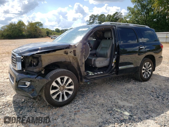 2020 Toyota Sequoia Limited with VIN 5TDKY5G12LS074213, listed as a Copart auction lot 71847614 with 92,113 mi miles and Salvage Title. Bid and sale history available at carsss.com. Image 1.