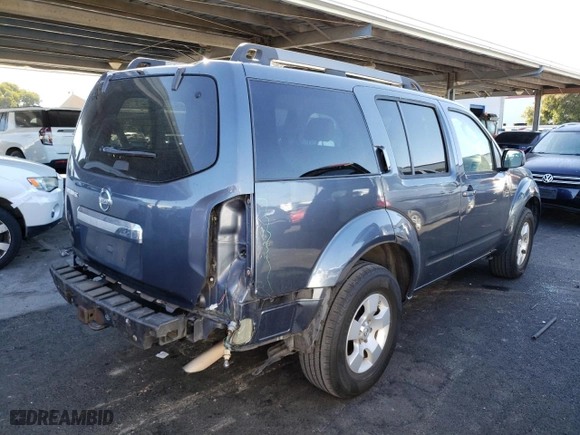 2008 Nissan Pathfinder S with VIN 5N1AR18U08C656826, listed as a Copart auction lot 59706093 with 225,454 mi miles and Salvage Title. Bid and sale history available at carsss.com. Image 3.