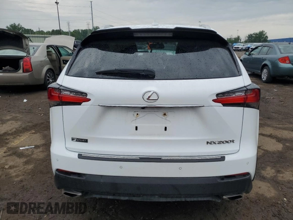 2016 Lexus NX 200t with VIN JTJBARBZ8G2052509, listed as a Copart auction lot 60230935 with 50,185 mi miles and Clean title. Bid and sale history available at DreamBid. Image 6.