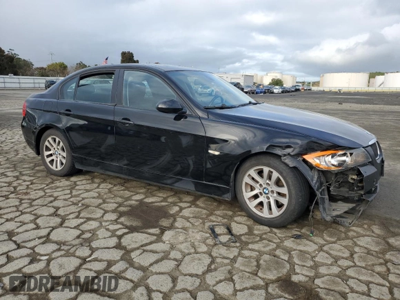 2007 BMW 3 Series 328i with VIN WBAVA37507NL12948, listed as a Copart auction lot 50275915 with 357,156 mi miles and Salvage title. Bid and sale history available at DreamBid. Image 4.
