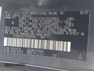 2007 Toyota Sienna CE with VIN 5TDZK23C77S030350, listed as a IAAI auction lot 42231747 with 218,321 mi miles and . Bid and sale history available at carsss.com. Image 9.