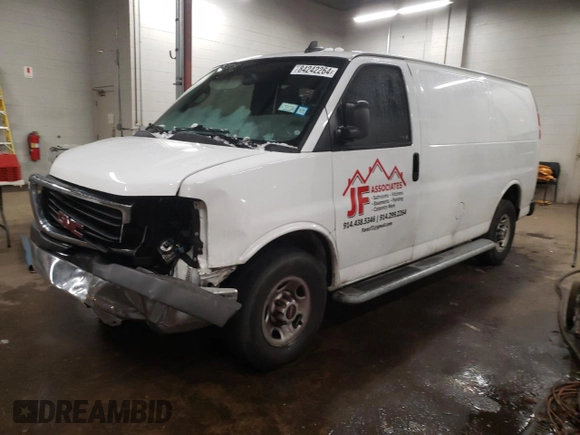 2020 GMC Savana Cargo z VIN 1GTW7AFG0L1264205, wystawiony jako Copart lot #84242264 z przebiegiem 48 273 mil mil oraz Szkoda całkowita • Salvage title. Historia ofert i sprzedaży dostępna na DreamBid. Obrazek 1.
