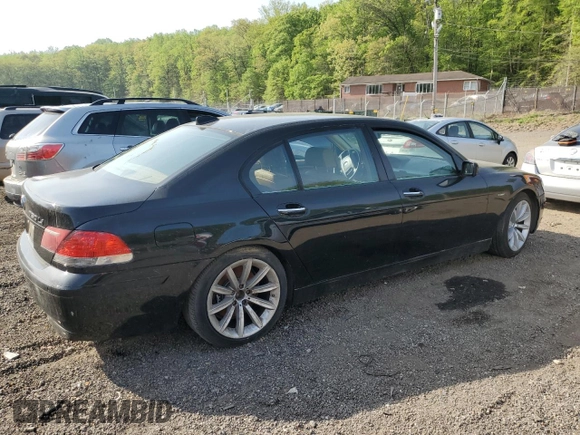 2008 BMW 7 Series 750Li with VIN WBAHN83588DT83469, listed as a Copart auction lot 53639225 with Not Provided miles and Salvage Title. Bid and sale history available at DreamBid. Image 3.