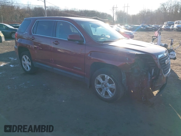 2017 GMC Terrain SLE with VIN 2GKFLSEK2H6176045, listed as a IAAI auction lot 41292556 with 107,321 mi miles. Bid and sale history available at carsss.com. Image 1.