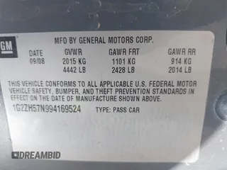 2009 Pontiac G6 GT 1SA with VIN 1G2ZH57N994169524, listed as a IAAI auction lot 42623558 with 234,889 mi miles and . Bid and sale history available at DreamBid. Image 9.