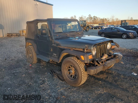 2003 Jeep Wrangler Sport with VIN 1J4FA49S03P366176, listed as a Copart auction lot 87745925 with 158,370 mi miles and Salvage Title. Bid and sale history available at carsss.com. Image 4.