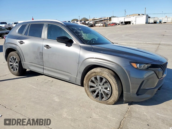 2025 Mazda CX-50 S Preferred with VIN 7MMVABBMXSN329678, listed as a Copart auction lot 47362575 with 4,517 mi miles and Salvage Title. Bid and sale history available at carsss.com. Image 4.