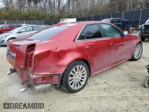 2012 Cadillac CTS Premium with VIN 1G6DS5E30C0105995, listed as a Copart auction lot 45369675 with 97,812 mi miles and Salvage Title. Bid and sale history available at DreamBid. Image 3.