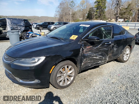2015 Chrysler 200 C with VIN 1C3CCCCB3FN710772, listed as a Copart auction lot 49679005 with 209,051 mi miles and Salvage Title. Bid and sale history available at carsss.com. Image 1.