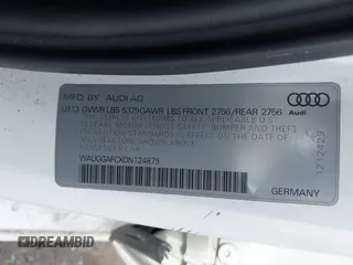 2013 Audi A6 Premium Plus with VIN WAUGGAFCXDN124879, listed as a IAAI auction lot 42041791 with 162,388 mi miles and . Bid and sale history available at DreamBid. Image 9.