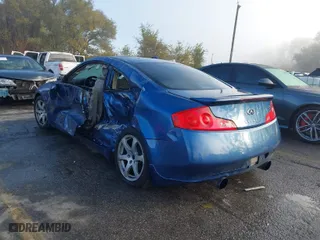 2006 Infiniti G35 Coupe with VIN JNKCV54E16M711854, listed as a IAAI auction lot 40751169 with NaN miles. Bid and sale history available at carsss.com. Image 3.
