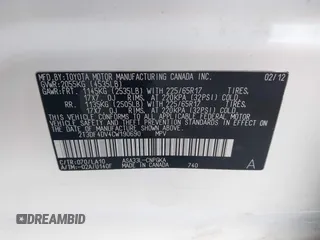 2012 Toyota RAV4 Limited с VIN 2T3DF4DV4CW190690, выставлен на аукционе IAAI как лот 42518459 с пробегом 81 390 миль миль и . История ставок и продаж доступна на DreamBid. Изображение 9.
