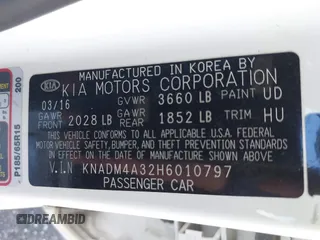 2017 Kia Rio LX z VIN KNADM4A32H6010797, wystawiony jako IAAI lot #39638075 z przebiegiem 51 977 mil mil oraz . Historia ofert i sprzedaży dostępna na DreamBid. Obrazek 9.