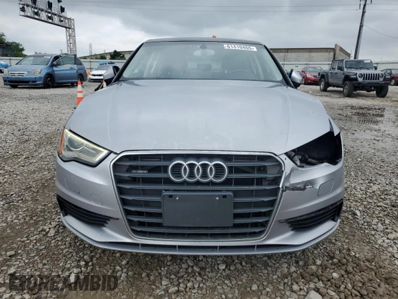 2015 Audi A3 Premium Plus with VIN WAUEFGFF9F1132439, listed as a Copart auction lot 61410465 with 76,693 mi miles and Salvage title. Bid and sale history available at DreamBid. Image 5.