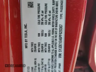 2023 Tesla Model 3 с VIN 5YJ3E1EA6PF620367, выставлен на аукционе Copart как лот 55569445 с пробегом 19 943 миль миль и Списание • Salvage title. История ставок и продаж доступна на DreamBid. Изображение 13.