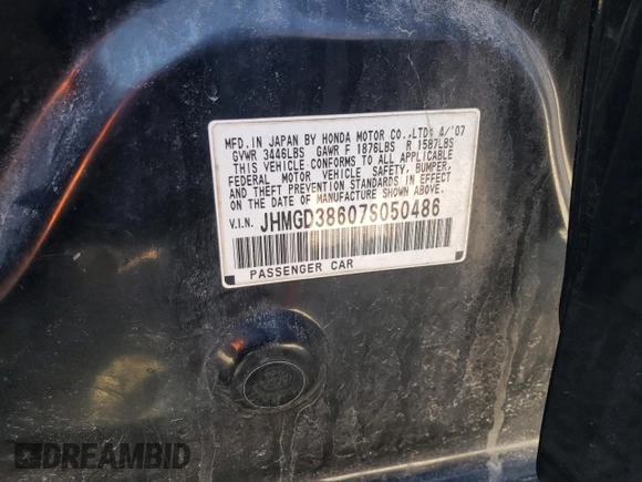 2007 Honda Fit Sport with VIN JHMGD38607S050486, listed as a Copart auction lot 49083375 with 198,601 mi miles and Salvage Title. Bid and sale history available at carsss.com. Image 15.