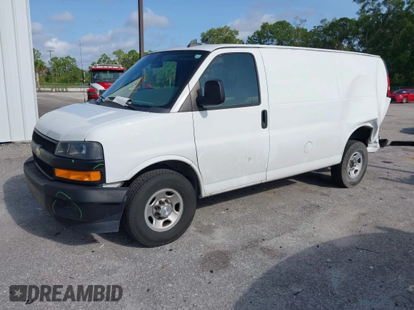 2019 Chevrolet Express Cargo with VIN 1GCWGAFP9K1275590, listed as a IAAI auction lot 42456223 with 138,887 mi miles and . Bid and sale history available at DreamBid. Image 2.