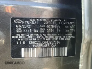 2021 Hyundai Ioniq SE with VIN KMHC75LC6MU257816, listed as a Copart auction lot 77781774 with 70,130 mi miles and Salvage Title. Bid and sale history available at DreamBid. Image 15.