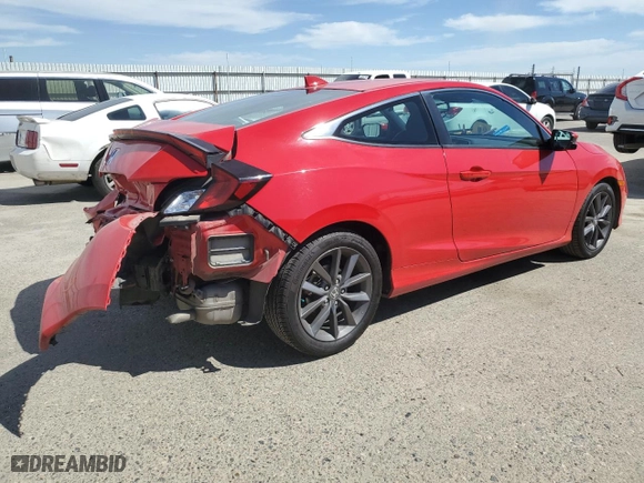 2019 Honda Civic Coupe EX with VIN 2HGFC3B36KH350565, listed as a Copart auction lot 52951425 with 44,358 mi miles and Salvage Title. Bid and sale history available at carsss.com. Image 3.