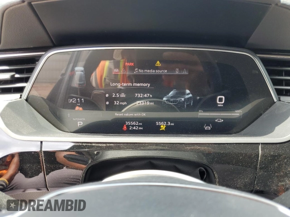 2021 Audi e-tron Premium Plus with VIN WA1LAAGE2MB020871, listed as a Copart auction lot 58136355 with 35,562 mi miles and Salvage title. Bid and sale history available at DreamBid. Image 9.