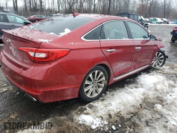 2016 Hyundai Sonata Sport with VIN 5NPE34AF9GH416360, listed as a Copart auction lot 45181925 with 82,863 mi miles and Salvage Title. Bid and sale history available at DreamBid. Image 3.