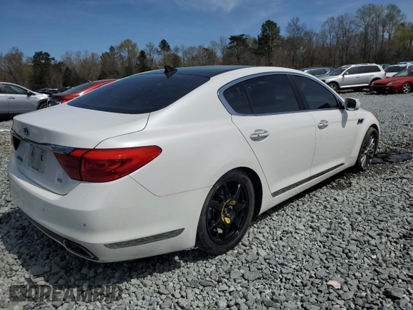 2015 Kia K900 Luxury with VIN KNALW4D4XF6021585, listed as a Copart auction lot 51303275 with 57,123 mi miles and Salvage title. Bid and sale history available at DreamBid. Image 3.