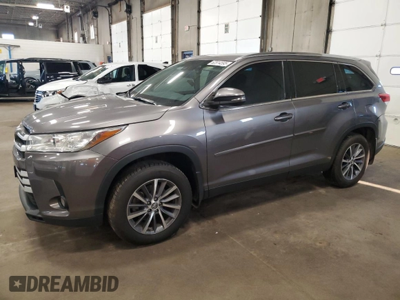 2019 Toyota Highlander SE with VIN 5TDJZRFH0KS598991, listed as a Copart auction lot 62814595 with 87,724 mi miles and Salvage title. Bid and sale history available at DreamBid. Image 1.