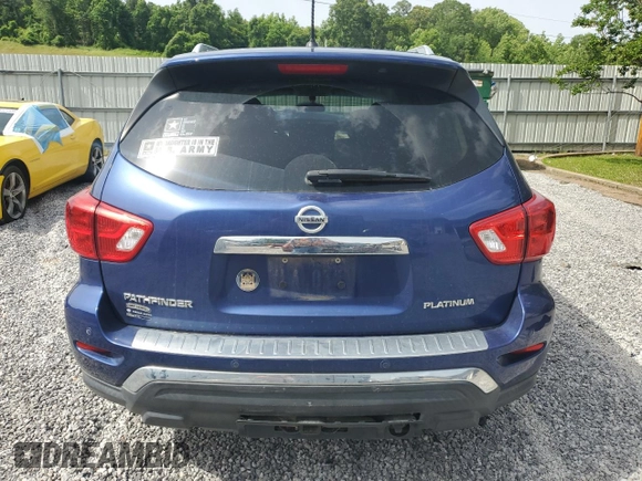 2018 Nissan Pathfinder Platinum z VIN 5N1DR2MN8JC669962, wystawiony jako Copart lot #56760475 z przebiegiem Nie podano mil oraz Szkoda całkowita • Salvage title. Historia ofert i sprzedaży dostępna na DreamBid. Obrazek 6.