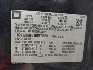 2011 Chevrolet Suburban with VIN 1GNWKMEG1BR374950, listed as a IAAI auction lot 42781182 with 304,690 mi miles and . Bid and sale history available at DreamBid. Image 9.