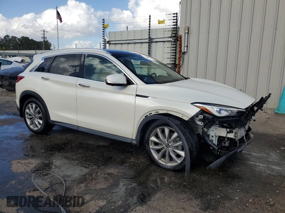2021 Infiniti QX50 Essential with VIN 3PCAJ5CBXMF105793, listed as a Copart auction lot 79343664 with 47,913 mi miles and Salvage title. Bid and sale history available at DreamBid. Image 4.