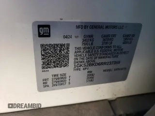2024 GMC Yukon SLT with VIN 1GKS2BKD6RR237359, listed as a Copart auction lot 77892564 with 9,880 mi miles and Salvage Title. Bid and sale history available at carsss.com. Image 15.