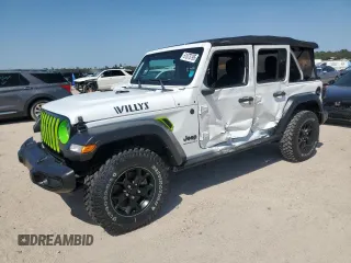 2023 Jeep Wrangler Willys with VIN 1C4HJXDN5PW510494, listed as a Copart auction lot 51673795 with 19,371 mi miles and Non Repairable. Bid and sale history available at DreamBid. Image 1.