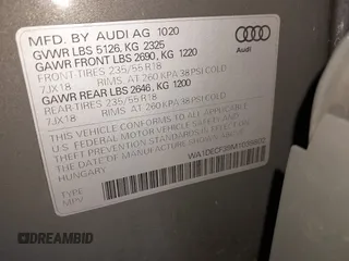 2021 Audi Q3 S line Premium with VIN WA1DECF39M1039802, listed as a IAAI auction lot 41663221 with 50,455 mi miles. Bid and sale history available at carsss.com. Image 9.
