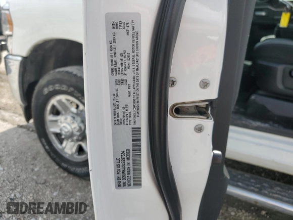 2020 Ram 2500 Lone Star z VIN 3C6UR5JJ2LG297324, wystawiony jako Copart lot #60854035 z przebiegiem 91 280 mil mil oraz Szkoda całkowita • Salvage title. Historia ofert i sprzedaży dostępna na DreamBid. Obrazek 12.
