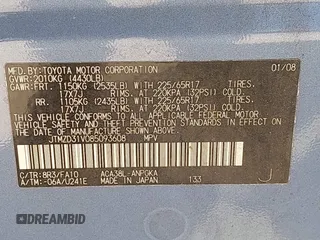 2008 Toyota RAV4 Limited с VIN JTMZD31V085093608, выставлен на аукционе IAAI как лот 42041980 с пробегом 127 613 миль миль и . История ставок и продаж доступна на DreamBid. Изображение 9.