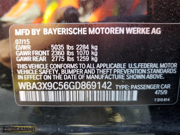 2016 BMW 3 Series Gran Turismo 335i xDrive with VIN WBA3X9C56GD869142, listed as a Copart auction lot 78653254 with 123,456 mi miles and Salvage Title. Bid and sale history available at carsss.com. Image 13.