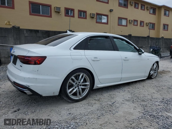 2020 Audi A4 Premium Plus with VIN WAUENAF48LN010478, listed as a Copart auction lot 58715525 with 36,852 mi miles and Non repairable. Bid and sale history available at DreamBid. Image 3.