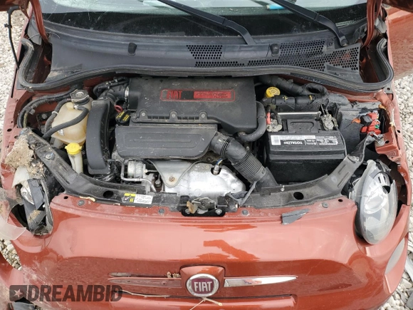 2015 FIAT 500 Turbo with VIN 3C3CFFHH7FT621860, listed as a Copart auction lot 47599345 with 73,817 mi miles and Salvage Title. Bid and sale history available at carsss.com. Image 12.